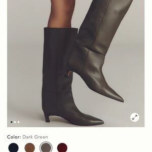 Anthropologie Sold Out Wide Leg Kitten Heel Boot 8-8.5